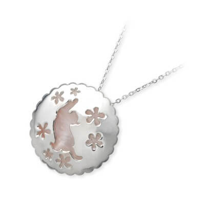 Blue Cat シルバーネックレス