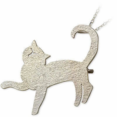 Blue Cat シルバーネックレス&ブローチ