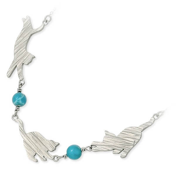 Blue Cat シルバーネックレス