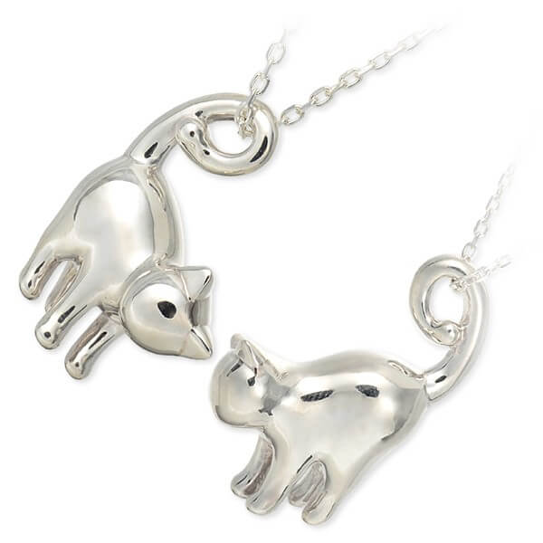 Blue Cat シルバーペアネックレス