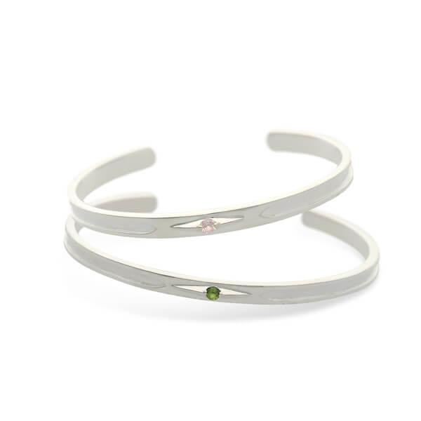 SAINTS シルバーペアバングル