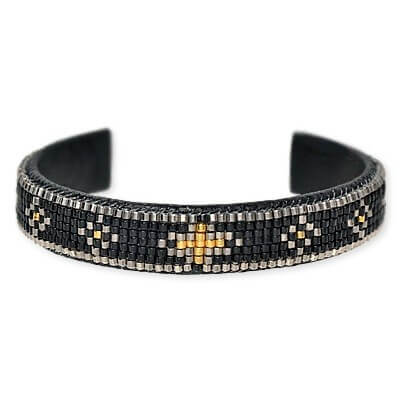 SAINTS コプラクロスビーズバングル