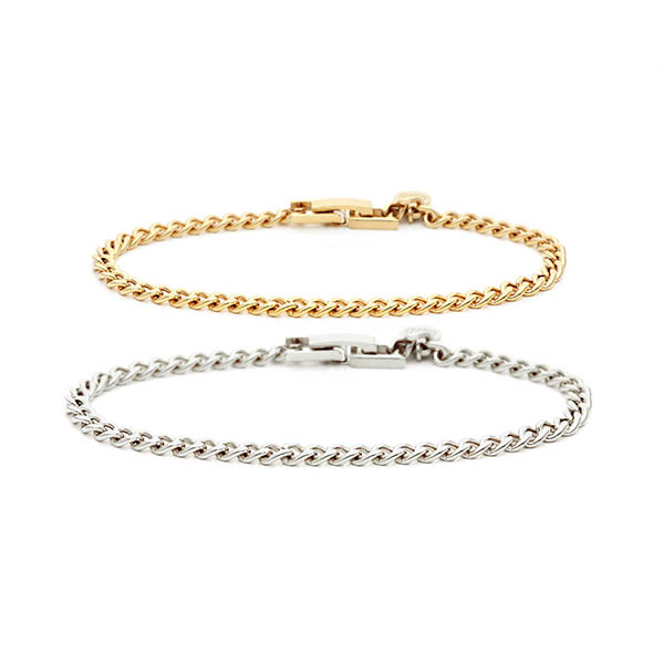 SAINTS チェーンペアブレスレット(2面カットキヘイチェーン)