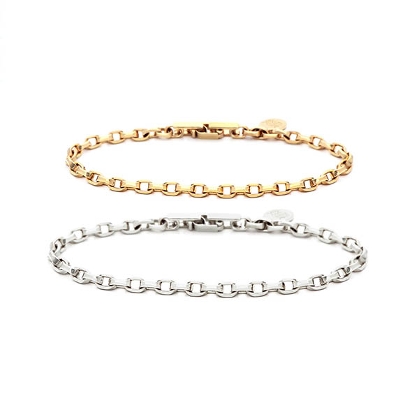 SAINTS チェーンペアブレスレット(2面カットオーバルチェーン)