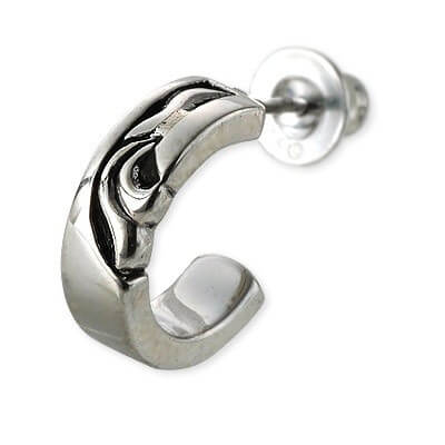 SAINTS シルバーフープピアス(片耳用)