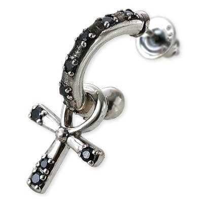 SAINTS シルバーフープピアス(片耳用)