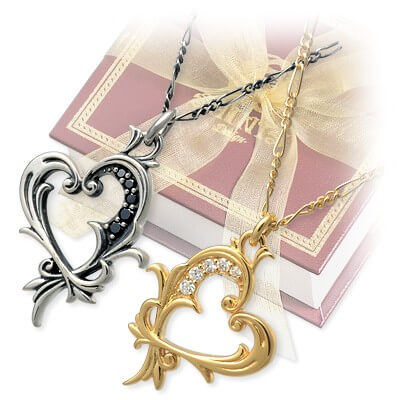 SAINTS シルバーペアネックレス