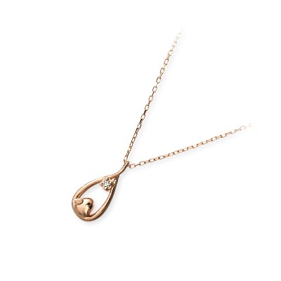 天使の卵 ピンクゴールドネックレス