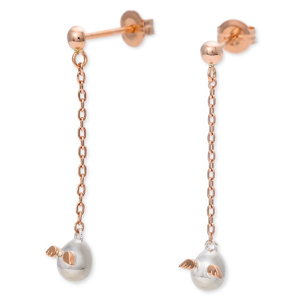 天使の卵 ピンクゴールドピアス