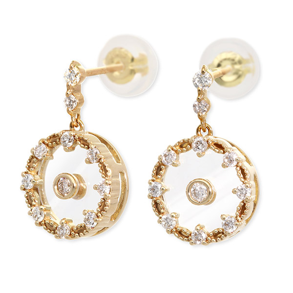 MOMAJ イエローゴールドピアス