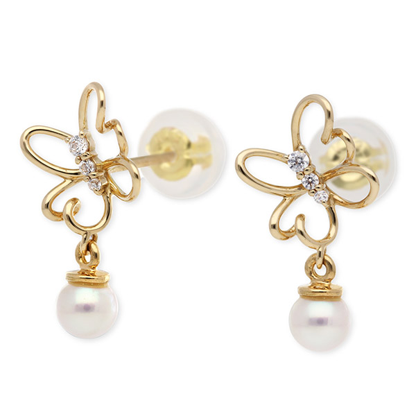 MOMAJ イエローゴールドピアス