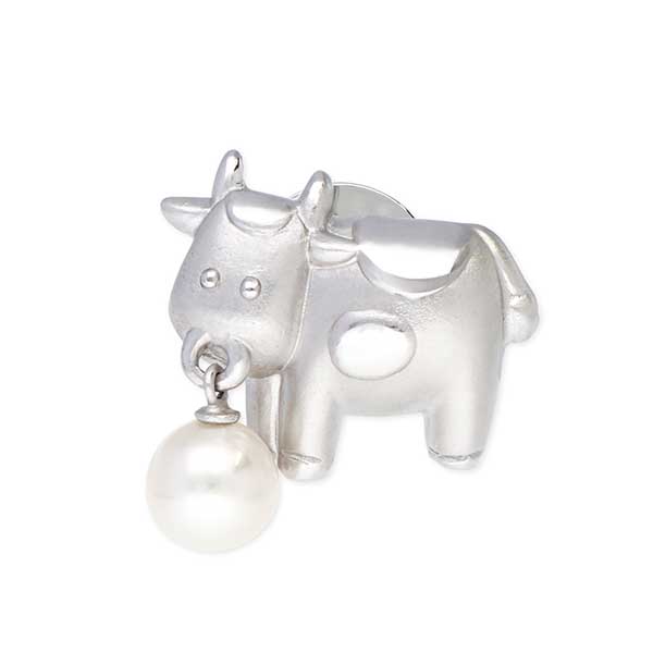 新春パール シルバーブローチ