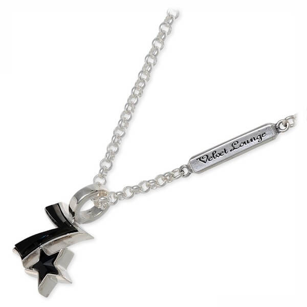 Velvet Lounge メンズ シルバーネックレス VLP171B-BLK