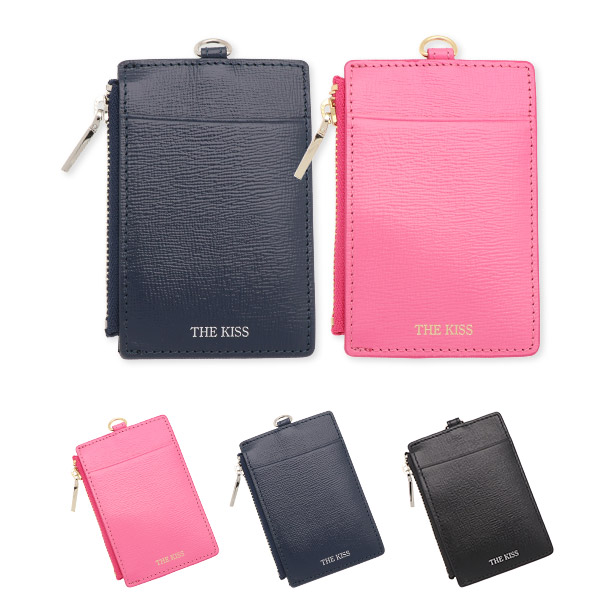 THE KISS レザーペアパスケース 定期入れ 名入れ可 日本製 3色 本革