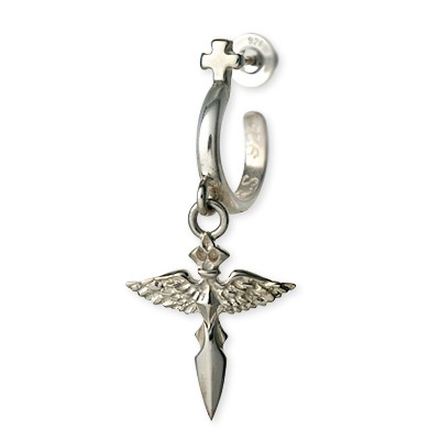 WOLFMAN B.R.S シルバーフープピアス(片耳用)