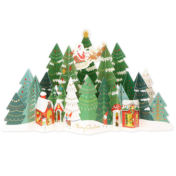 Hallmark メッセージカード　クリスマス(サンタと森)