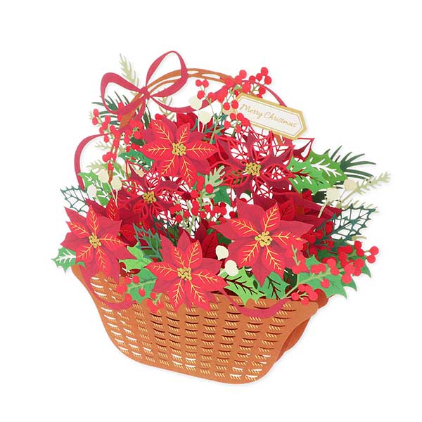 Hallmark メッセージカード　クリスマス(クリスマス花かご)