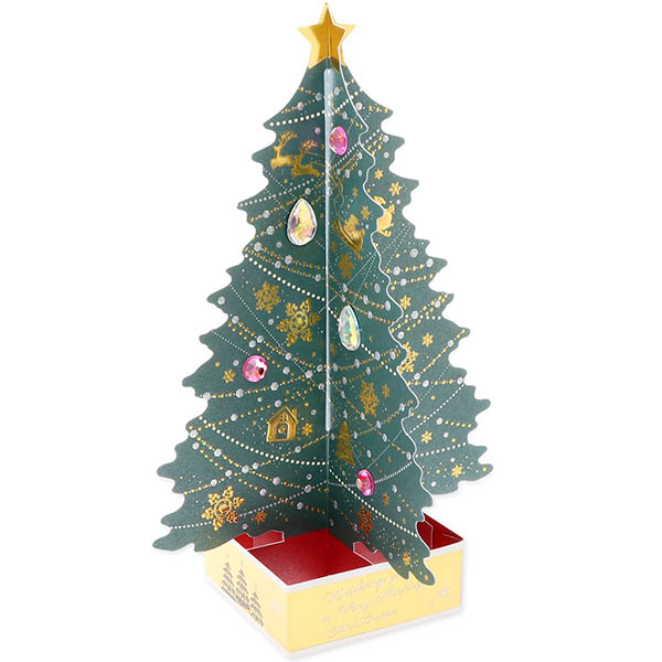 Hallmark メッセージカード　クリスマス(グリーンジュエルツリー)