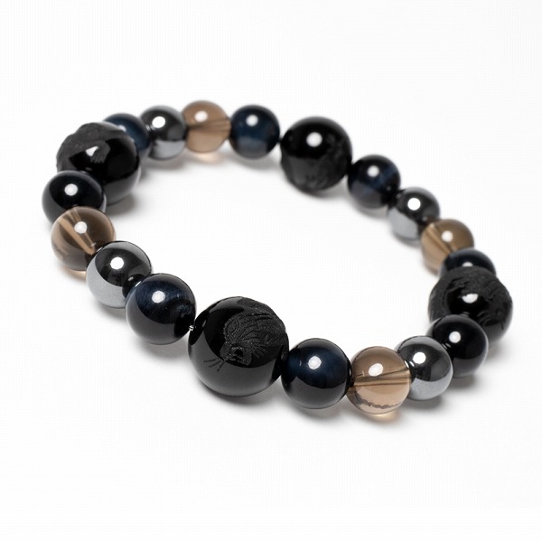 X.G メンズ 四神モリオン メンズブレスレット XG_SIBR04