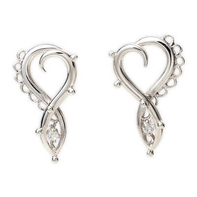 UZUOU シルバーイヤーピンイヤリング