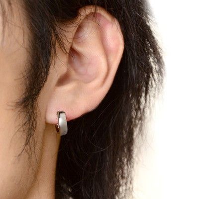シルバーフープピアス(片耳用)