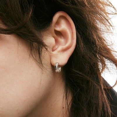 シルバーフープピアス(片耳用)