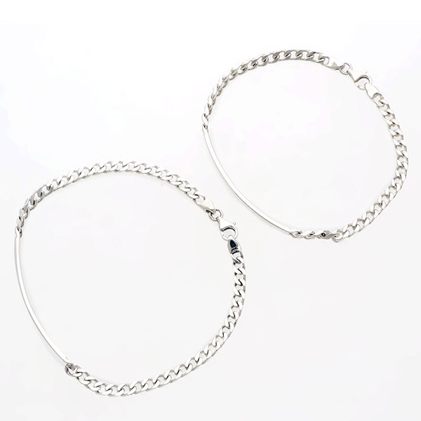 シルバーチェーンペアブレスレット