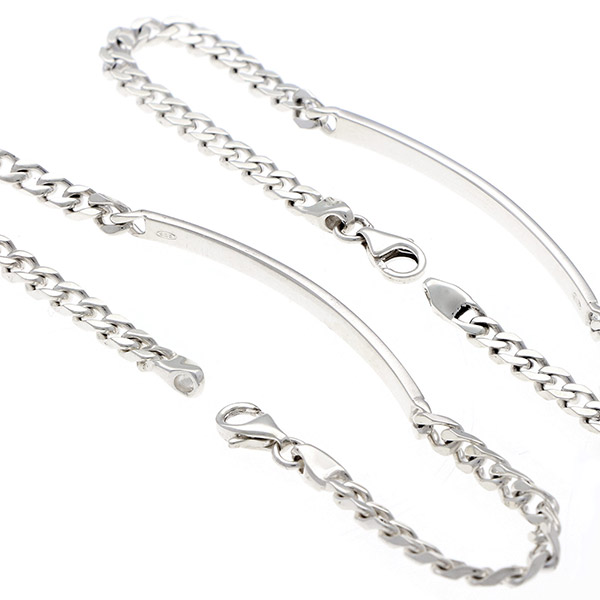 シルバーチェーンペアブレスレット