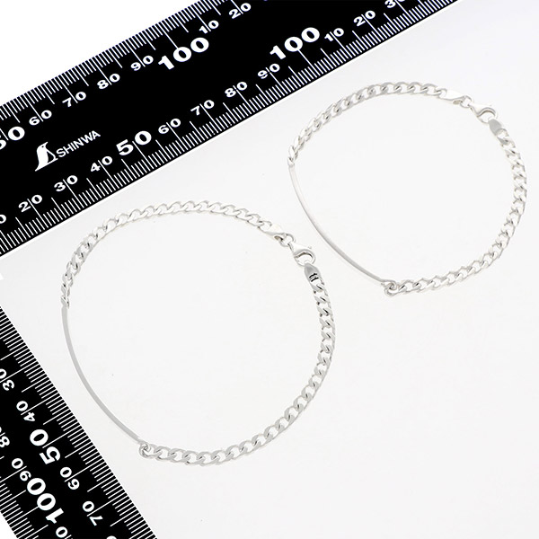 シルバーチェーンペアブレスレット