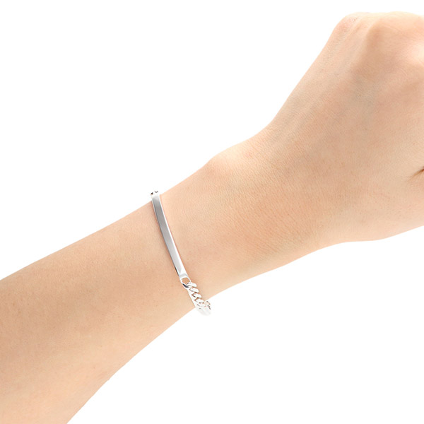 シルバーチェーンペアブレスレット