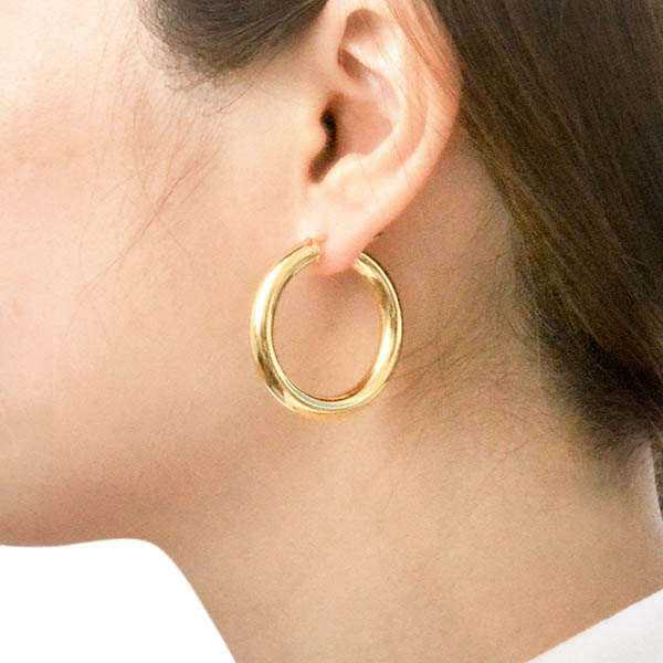 シルバーフープピアス