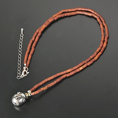 ブラウンジェイドネックレス