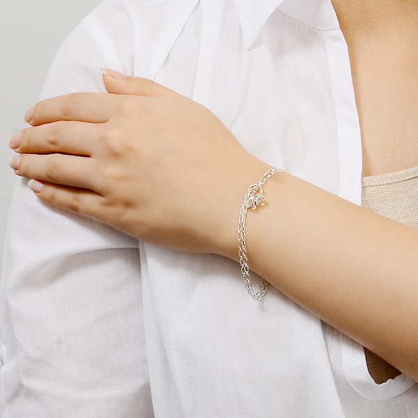 シルバーブレスレット兼アンクレット