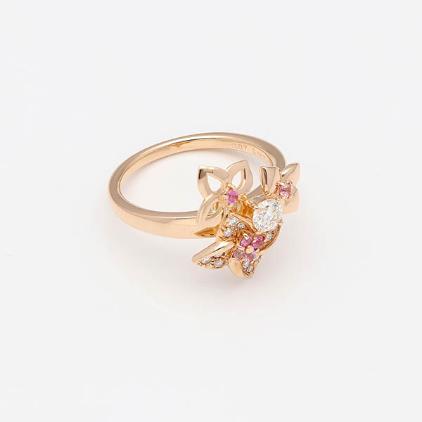 ピンクゴールドリング