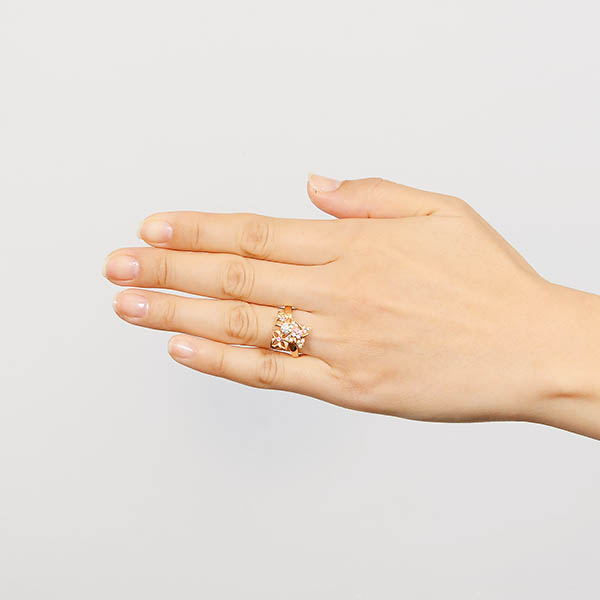 ピンクゴールドリング