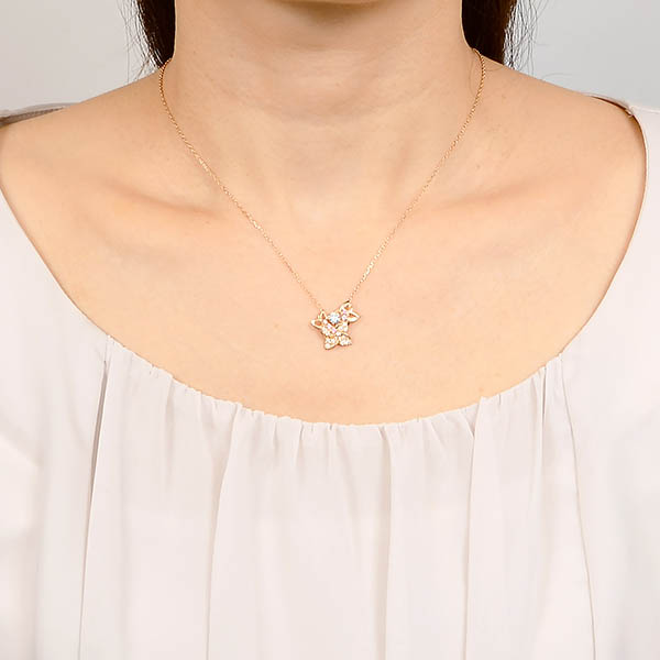 ピンクゴールドネックレス