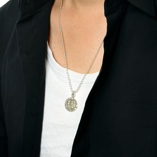 シルバーネックレス CHARM ANGEL MEDAL SLV-OPT FUCK YOU