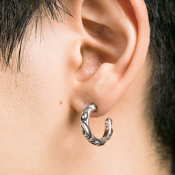 シルバーピアス EARRING HOOP-SCROLL-SML(片耳用)