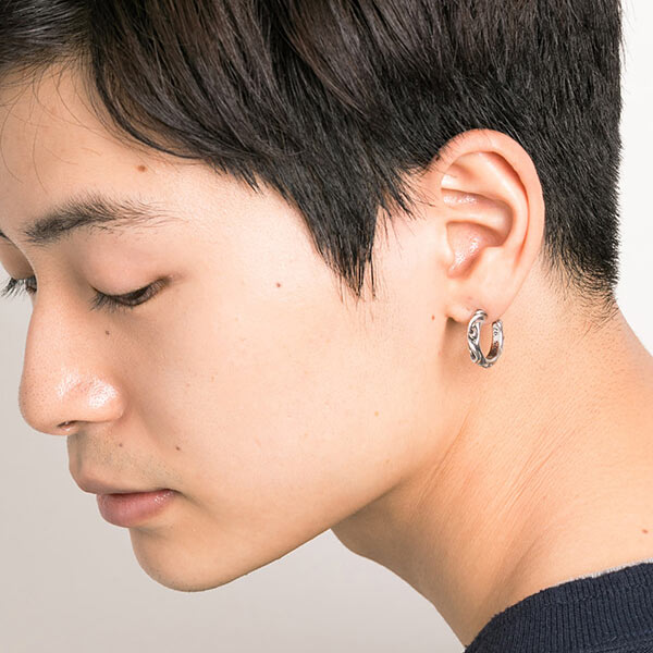 シルバーピアス EARRING HOOP-SCROLL-SML(片耳用)