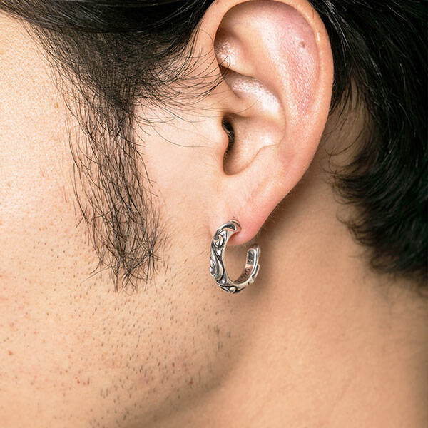 シルバーピアス EARRING HOOP-SCROLL-SML(片耳用)