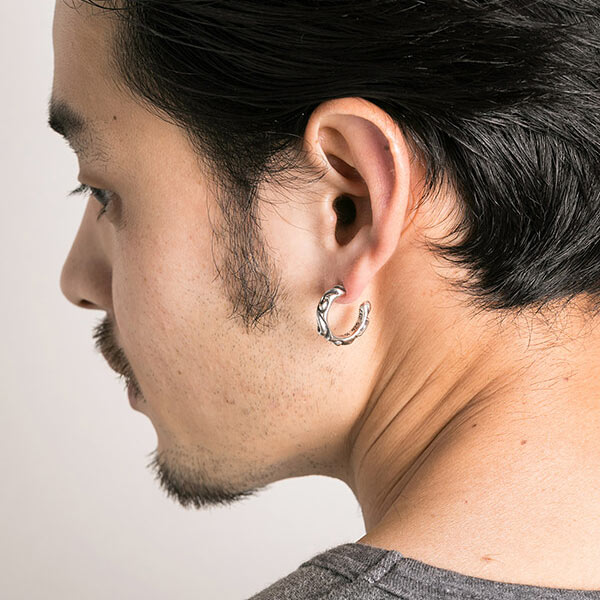 シルバーピアス EARRING HOOP-SCROLL-SML(片耳用)