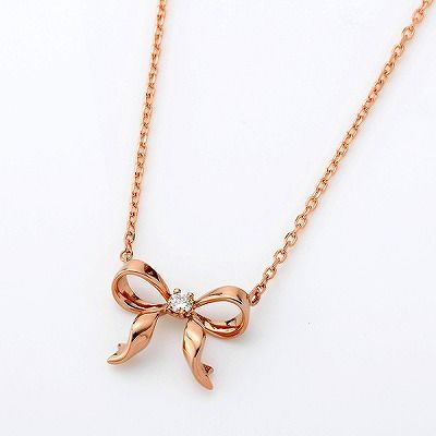 ピンクゴールドネックレス