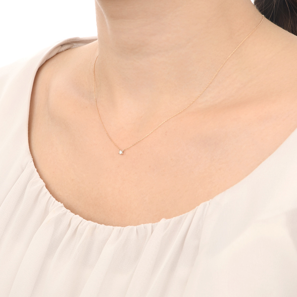 ピンクゴールドネックレス