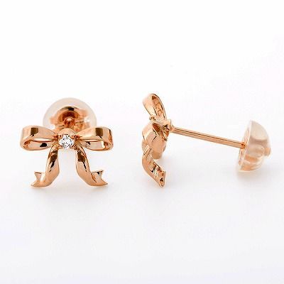 ピンクゴールドスタッドピアス