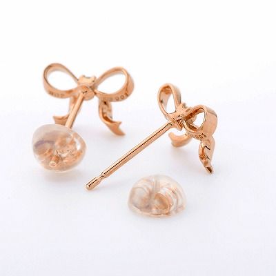 ピンクゴールドスタッドピアス