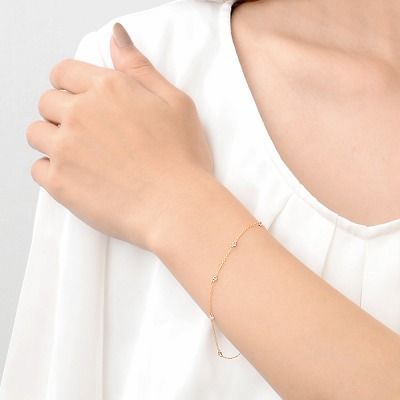 ピンクゴールドブレスレット