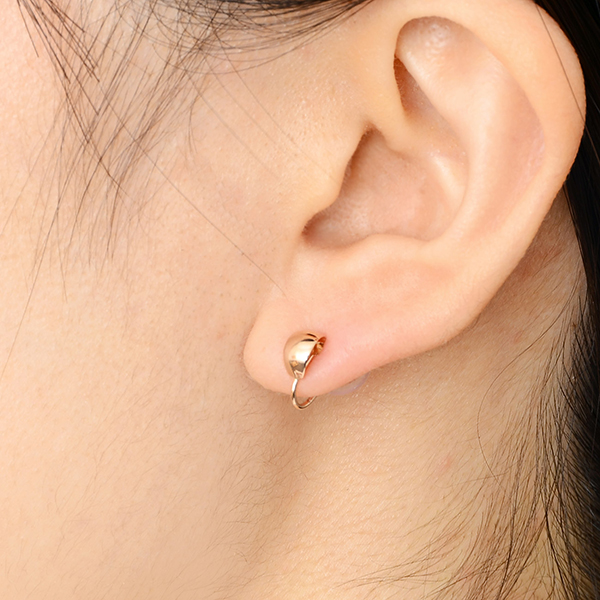 ピンクゴールドイヤリング