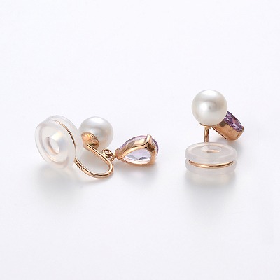 ピンクゴールドイヤリング