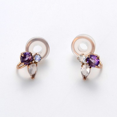 ピンクゴールドイヤリング