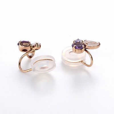 ピンクゴールドイヤリング